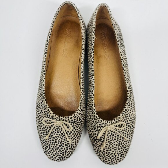 Madewell Animal Print "The Adelle" Ballet Flat in Spot Dot Calf Hair Sz. 7.5 - Picture 3 of 8